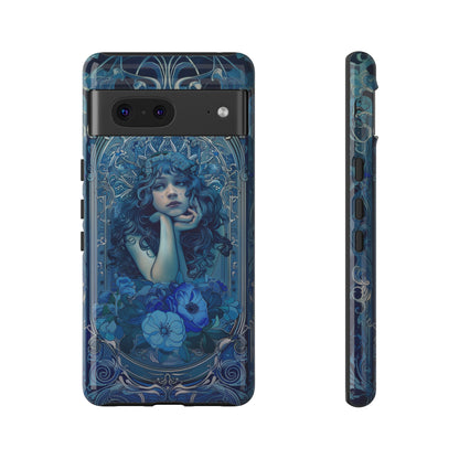 Blue Floral Art Nouveau Style Phone Case