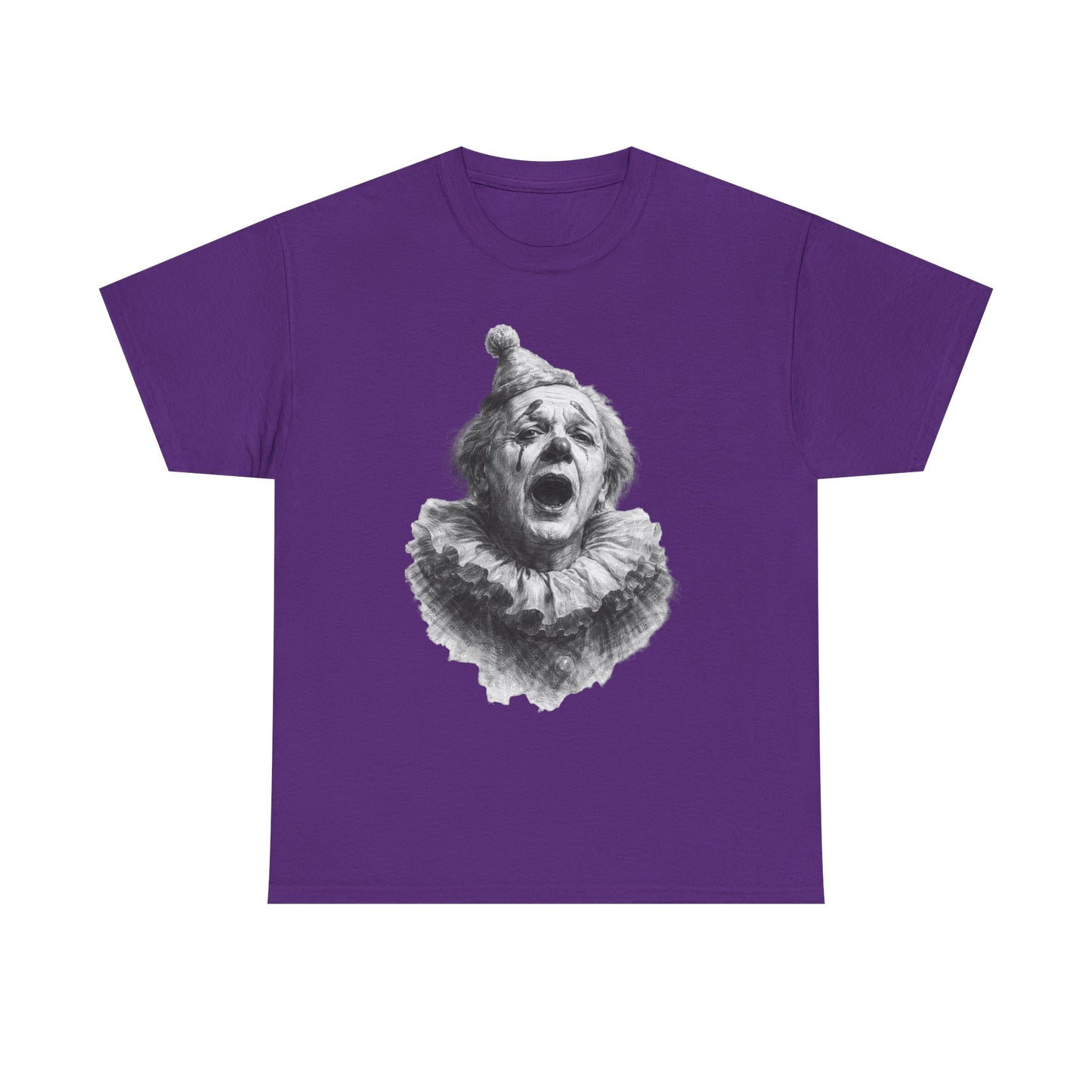 Retro opera clown shirt featuring dramatic theatrical art design
