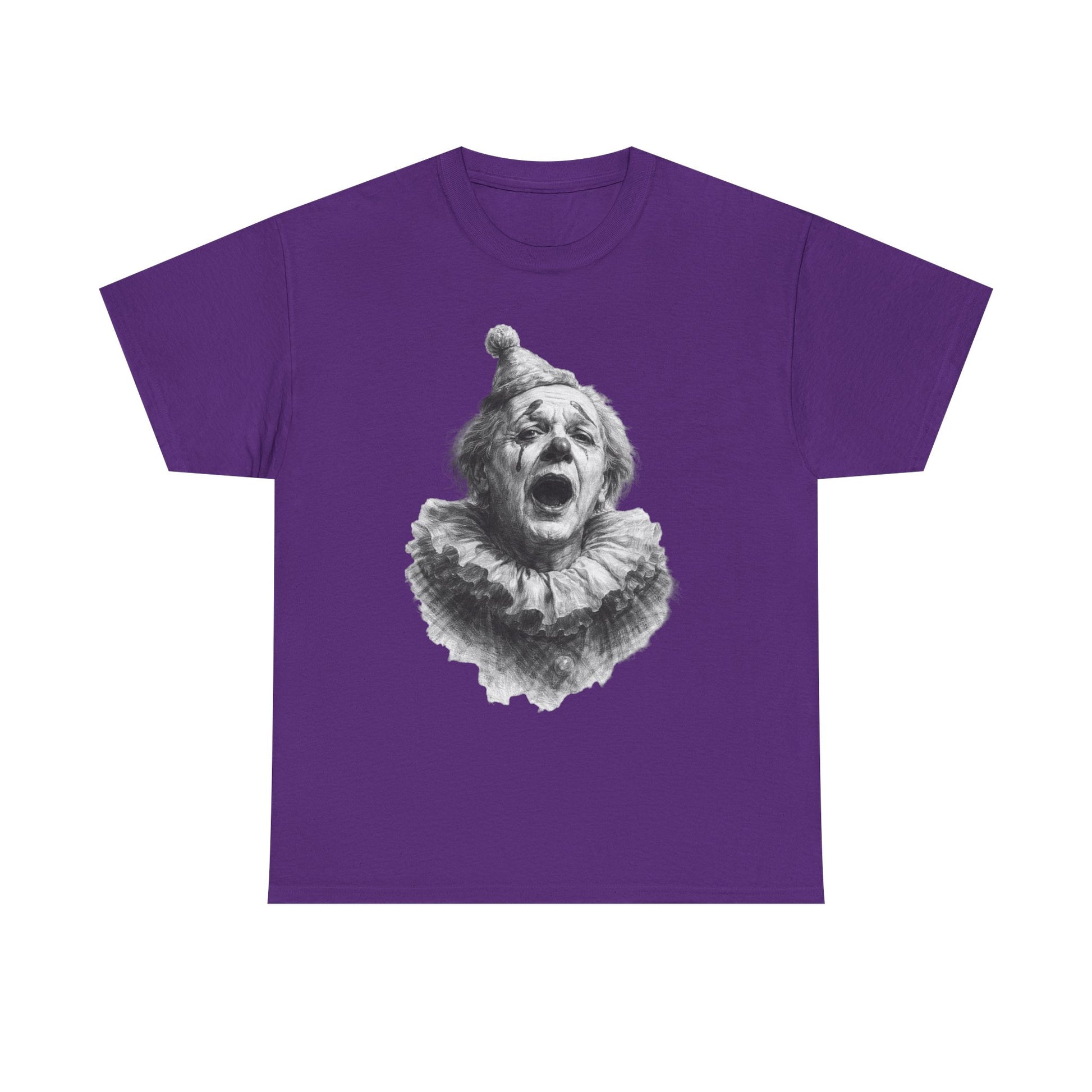 Retro opera clown shirt featuring dramatic theatrical art design