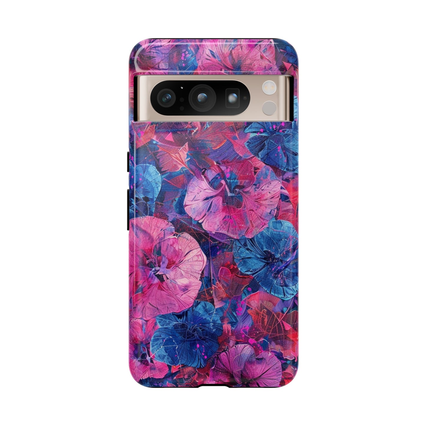 Magenta and Blue Color Floral Explosion Phone Case