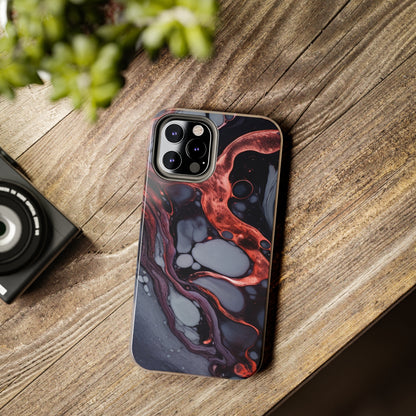 Marbled Dark Lava Flow Phone Case | Embrace the Vibrant Magma Vibes