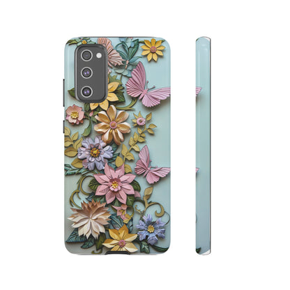 Pastel Pink Butterflies and Flowers iPhone Case