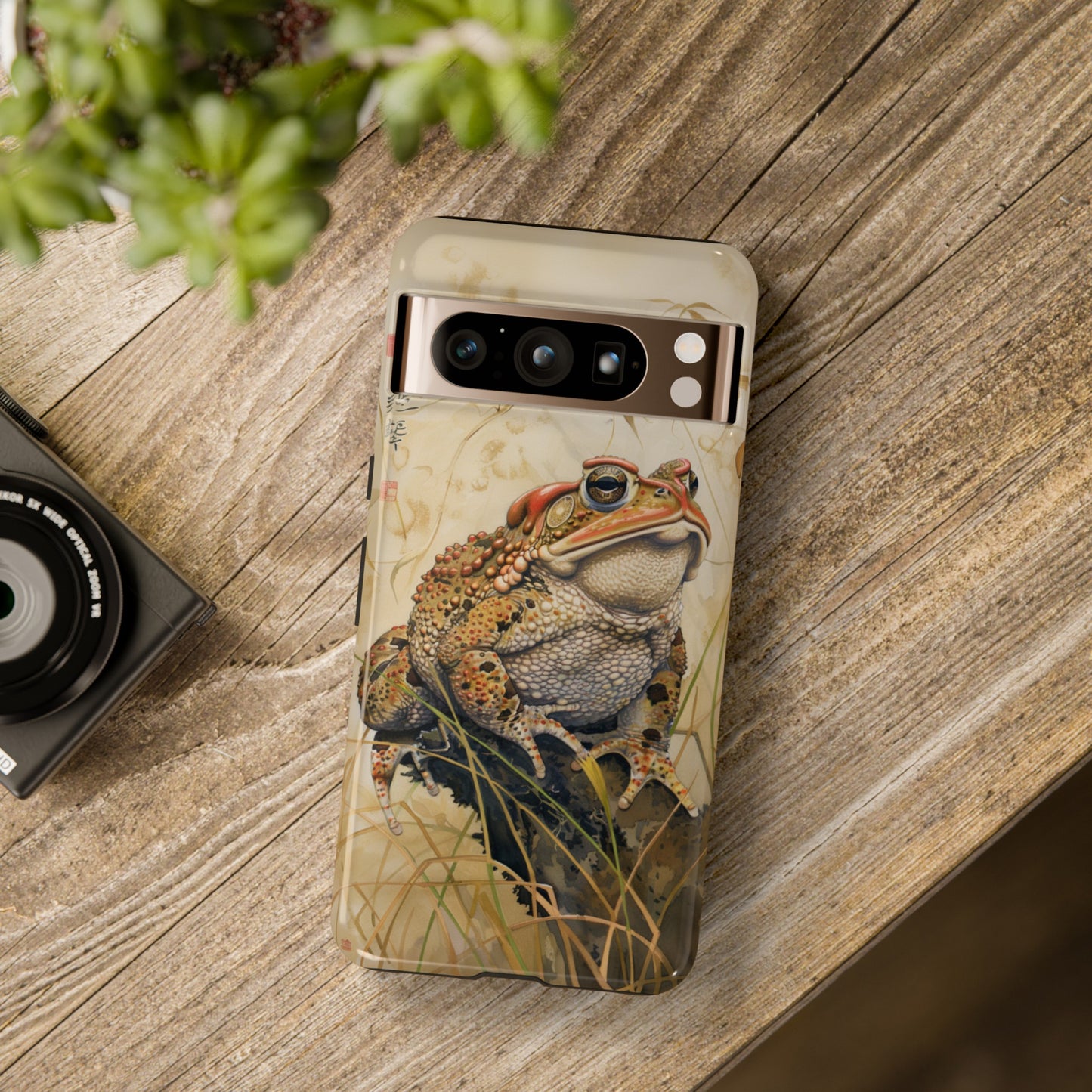 Toad on a Branch Japanese Style Art Painting Phone Case