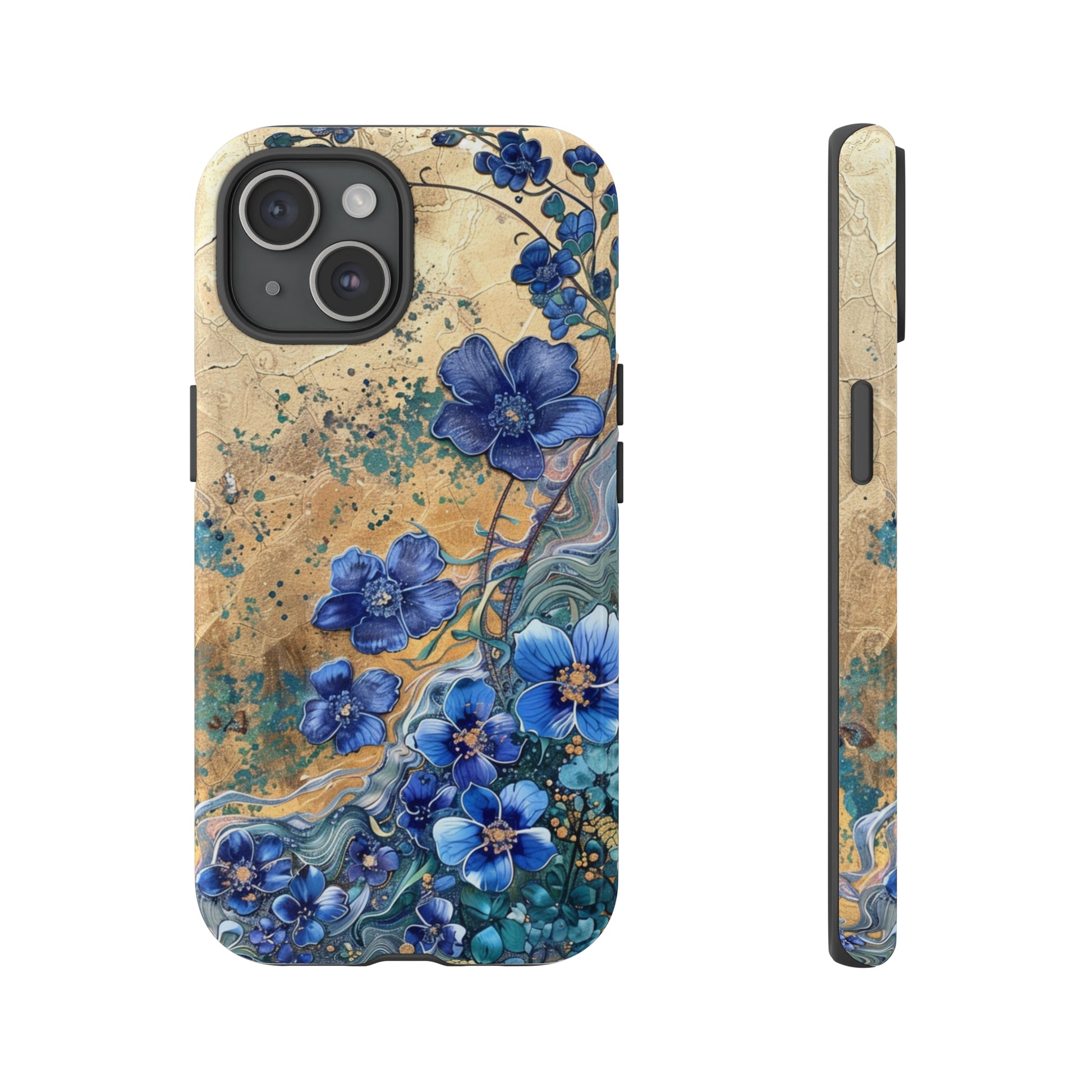 Forget Me Nots Vintage Color Splash Floral Design Phone Case