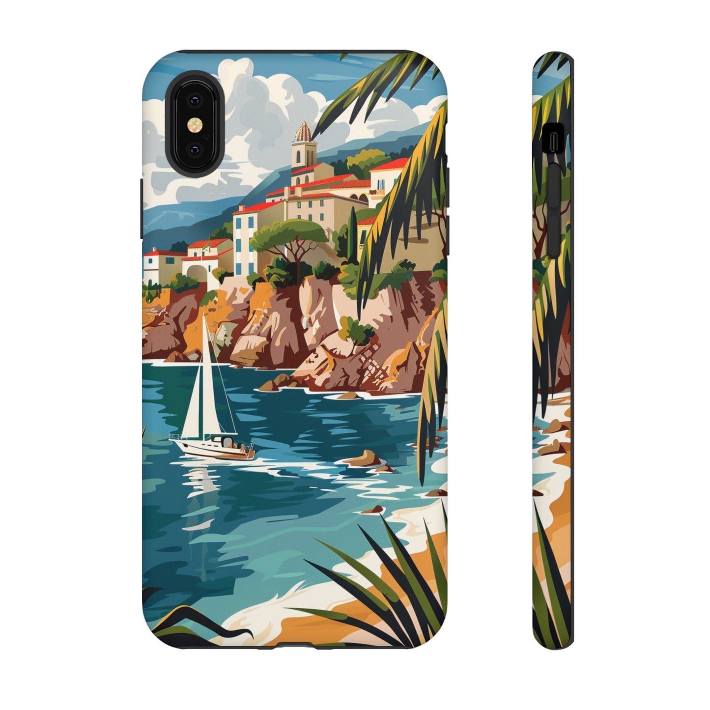 Midcentury French Riviera Sailboat Painting Phone Case