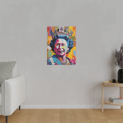 Queen Elizabeth II Pop Art Abstract Print | Stretched Canvas Print