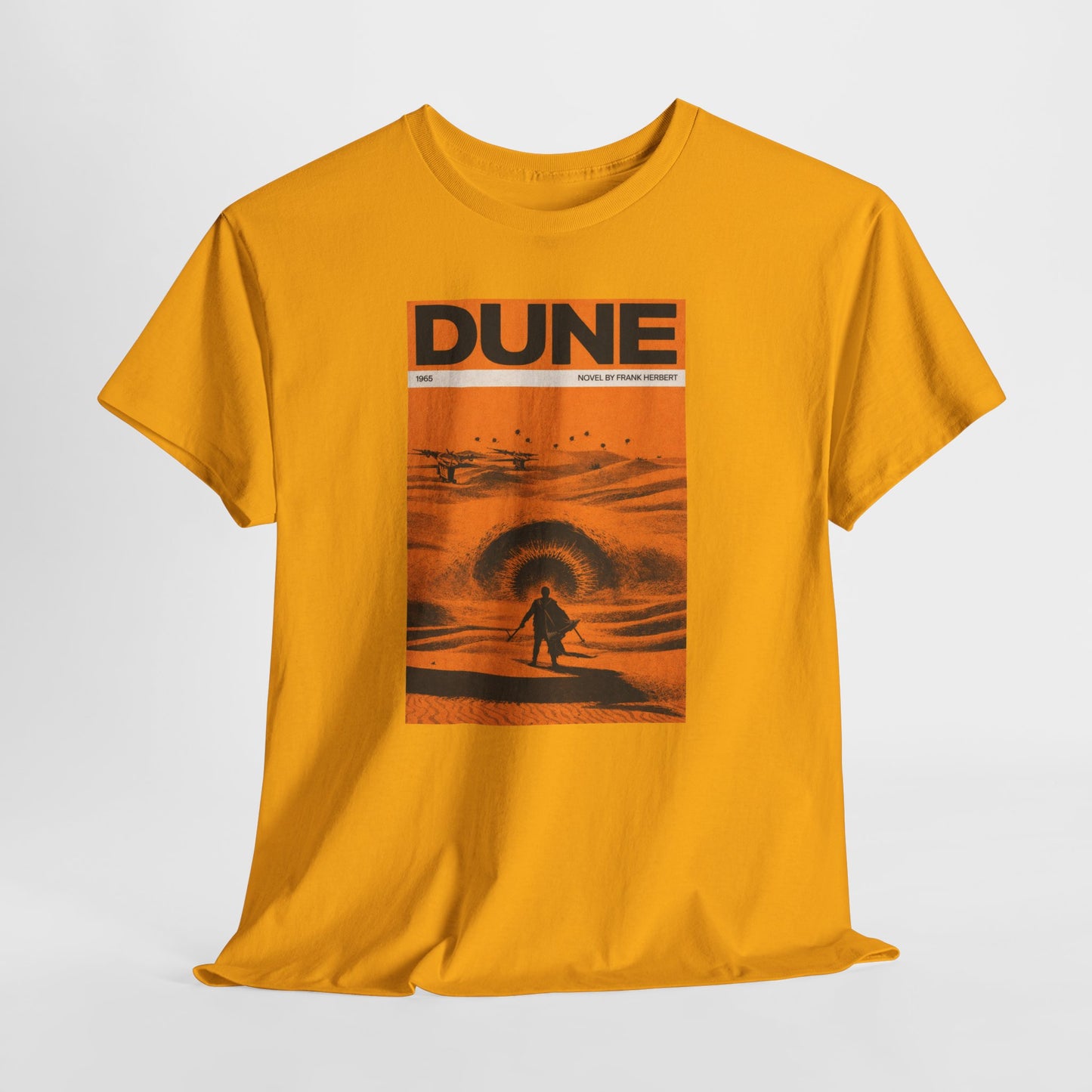 Retro Dune Sandworm Desert Sci Fi Book Cover Style T Shirt Epic Space Tee