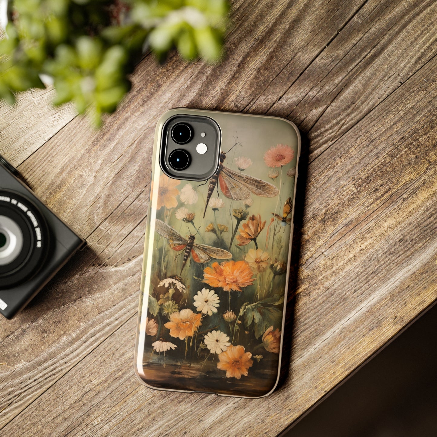 Dragonfly Floral Print iPhone Case | Nature-Inspired Elegance and Device Protection