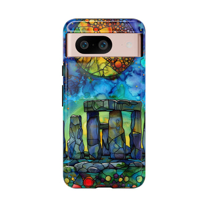 Stonehenge Neolithic Full Moon Stained Glass Watercolor Phone Cover