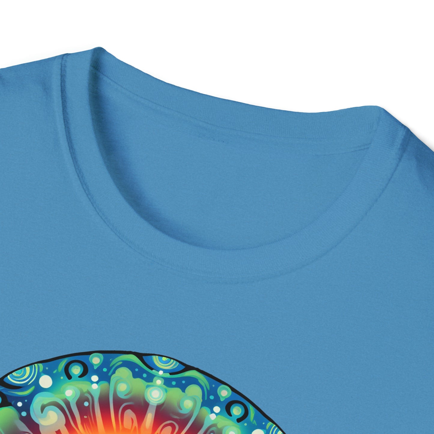 Trippy UFO Galactic Tee - Unisex Cosmic Alien Encounter T-Shirt, Vibrant Space Design