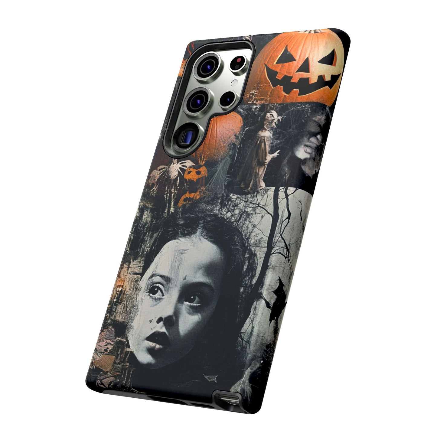 Vintage Halloween Collage Wednesday Goth Style Jackolantern Spooky Phone Cover