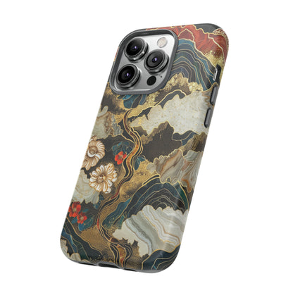 Chiyogami Stained Glass Floral Mountain Phone Case