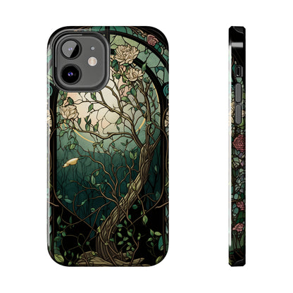 Retro Radiance: Stained Glass Floral Phone Case | Vintage Aesthetic for iPhone Models