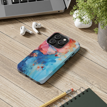 Marbled Floral Watercolor Phone Case | Embrace the Mesmerizing Multicolor Art