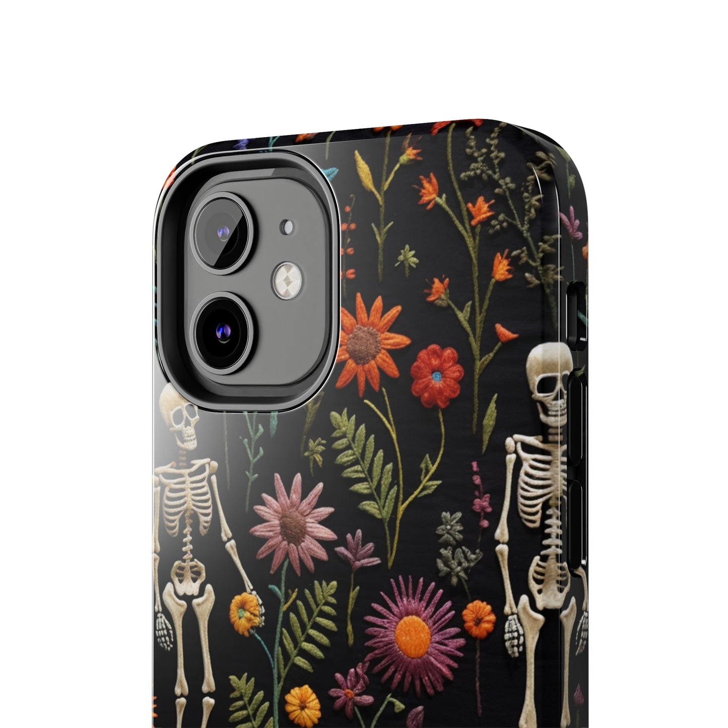 Skeletons in the garden Halloween Embroidery Phone Case