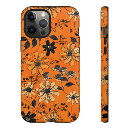 Orange Floral Phone Case Cute Summer Flower Aesthetic