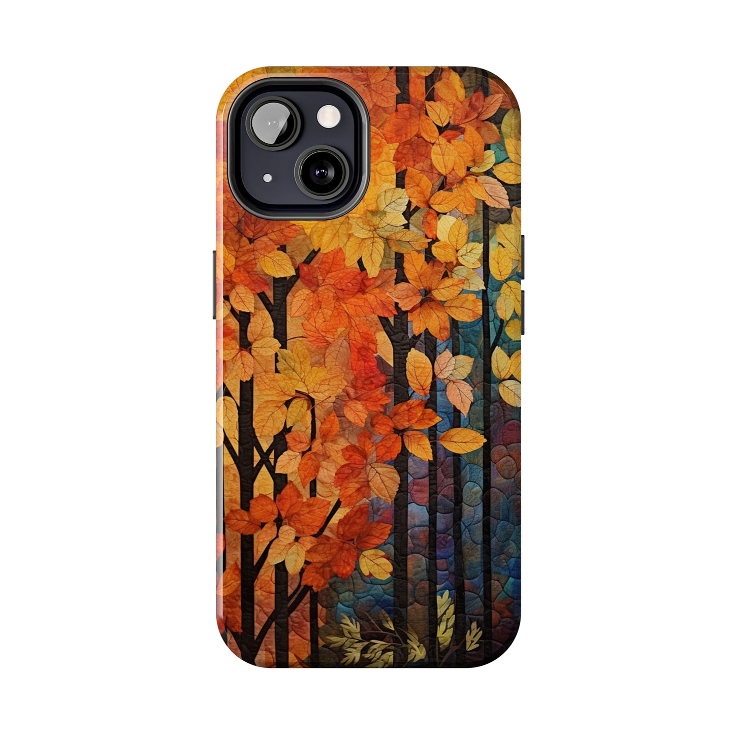 Autumn iPhone 15 Case, Forest Embroidered Style Phone Case | Cottagecore Fairytale Design | iPhone & Samsung | Boho Retro Vibe