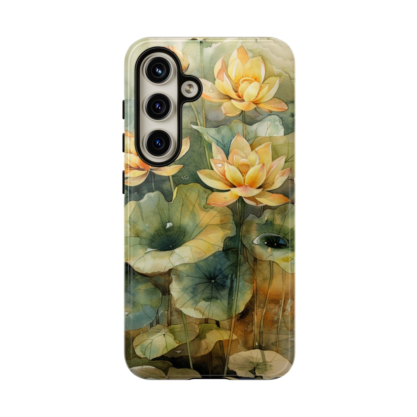 Zen lotus watercolor phone case for iPhone 15 case