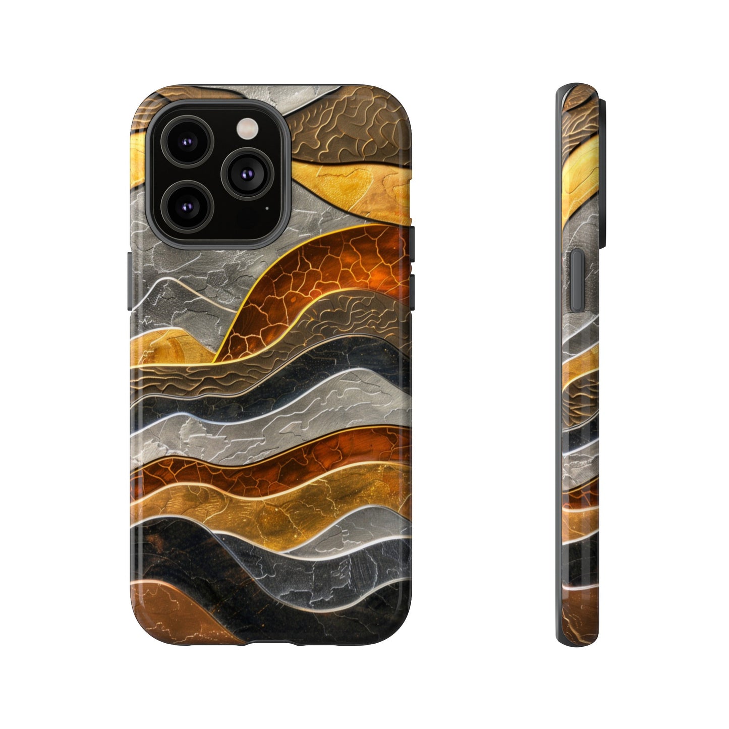 Abstract Gold and Silver Mountain Design Phone Case