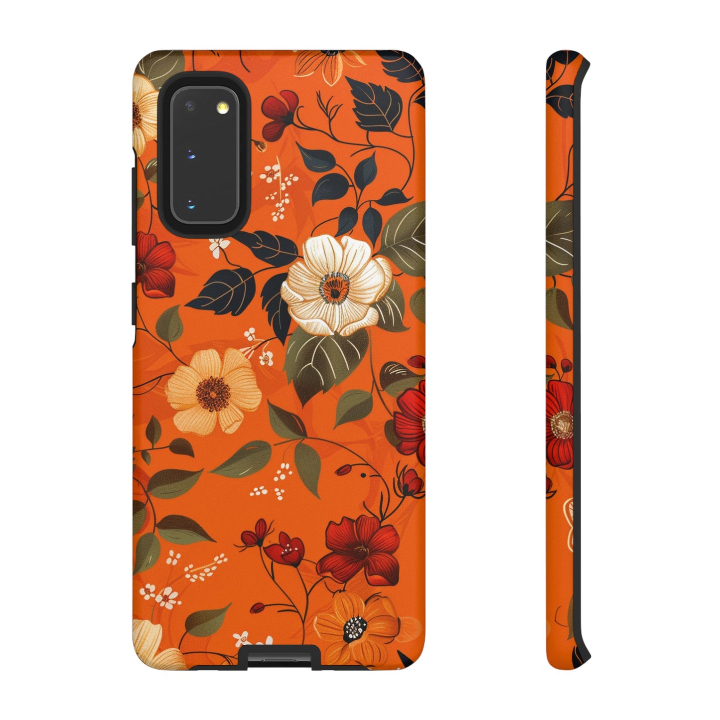 Orange Floral Phone Tough Case