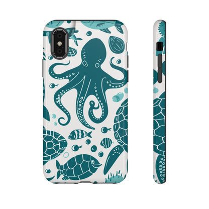 Undersea World Octopus, Turtle, Manta Ray Phone Case