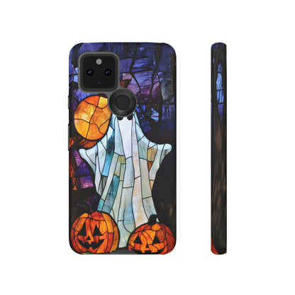 Stained Glass Halloween Ghost and Jack-o'-Lanterns Phone Cover