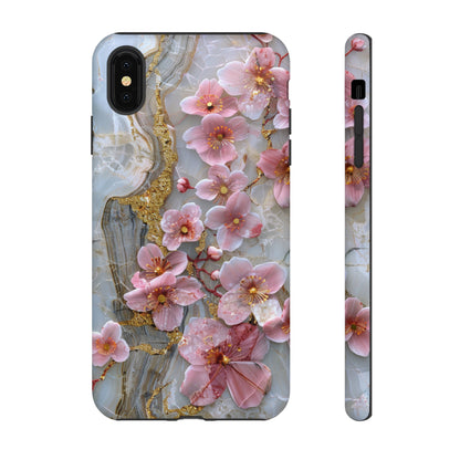 Pink Forget Me Nots Gold Floral Phone Case