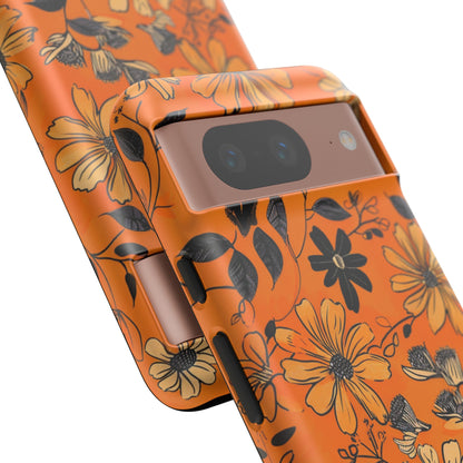 Orange Floral Phone Case Cute Summer Flower Aesthetic