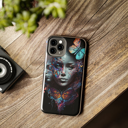 Synthwave Butterfly Girl Trippy Fantasy Art iPhone Case | Embrace the Futuristic Vibe with Whimsical Artistry