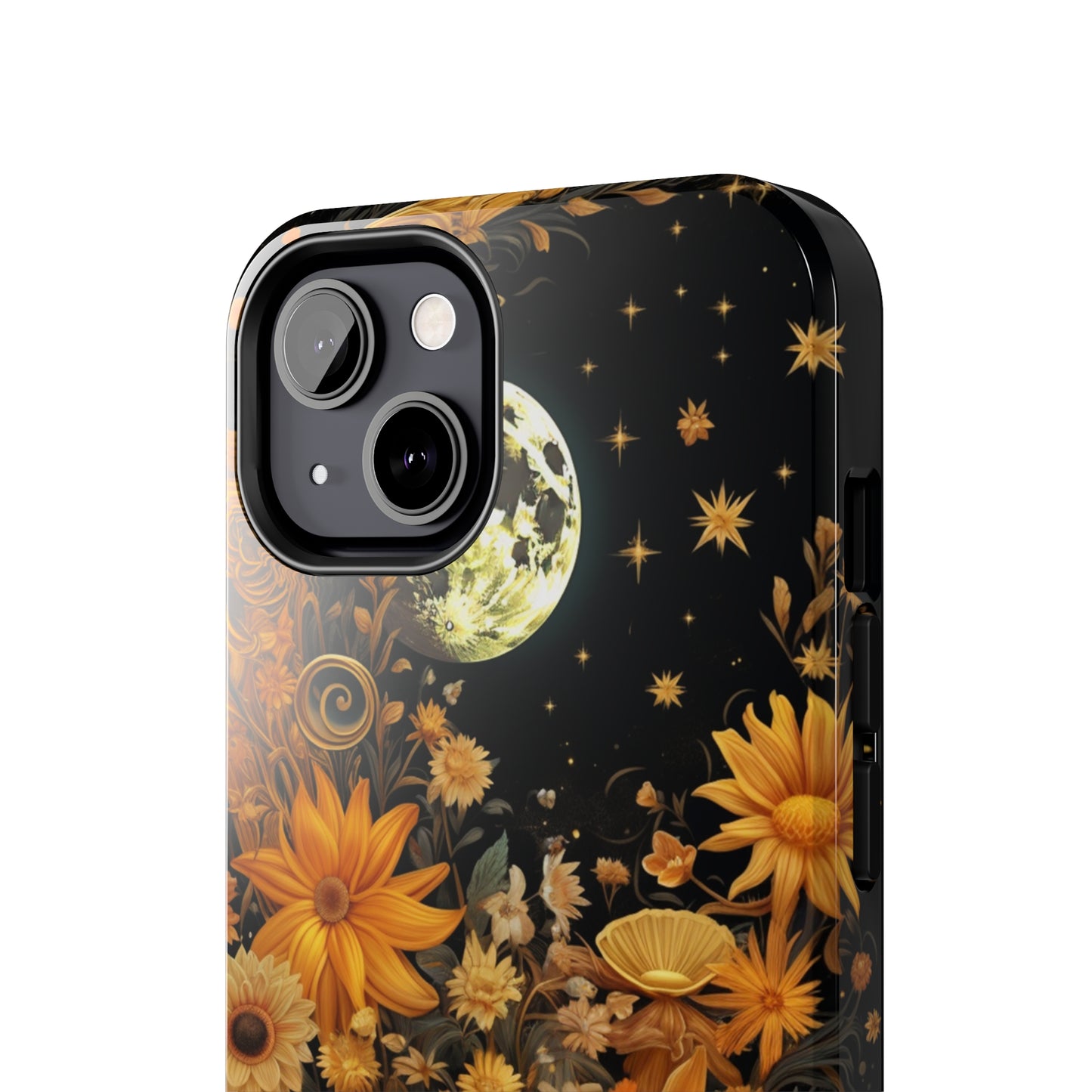 Cottagecore Floral Sun Moon Stars iPhone Case | Embrace Mystical Nature's Beauty