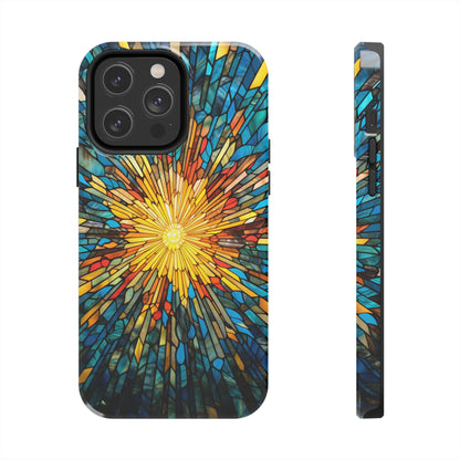 Stained Glass Sunburst Magic | Tough iPhone Case | Embrace Vibrant Style and Reliable Protection