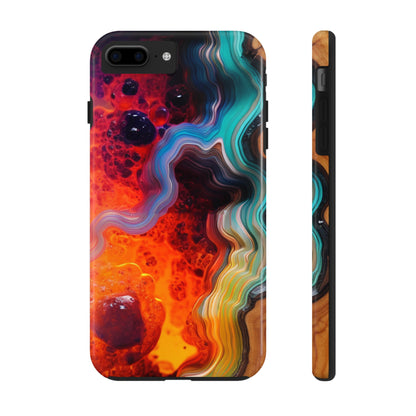 Faux Wood and Colorful Epoxy iPhone Case | Embrace the Beauty of Nature and Vibrant Artistry