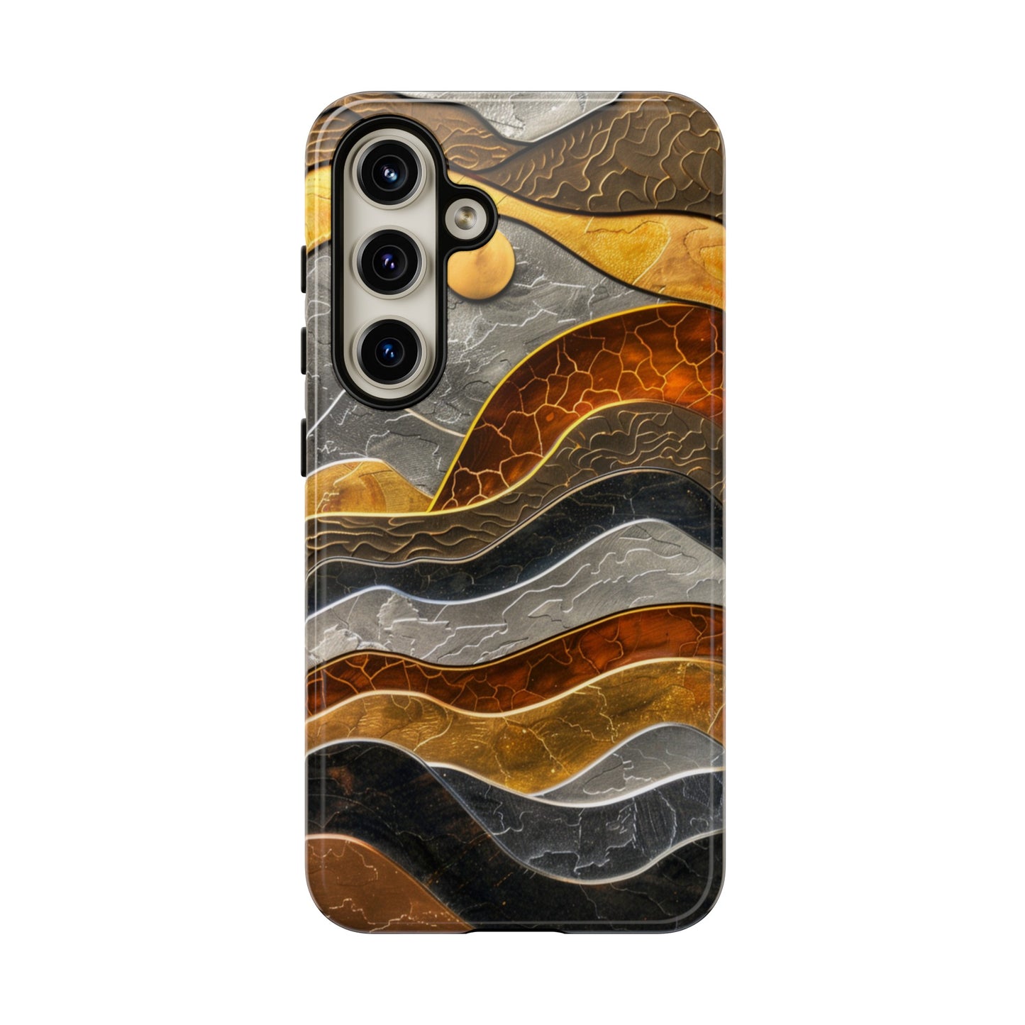 Abstract Gold and Silver Mountain Design Phone Case