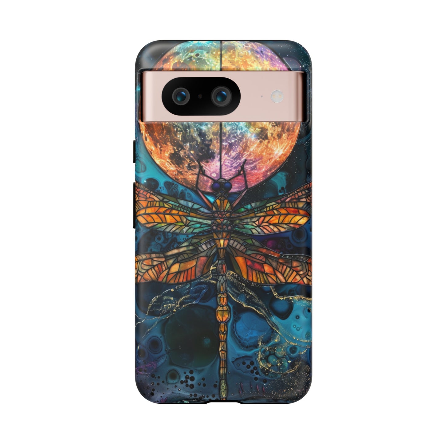 Full Moon Stained Glass Dragonfly Phone Cover