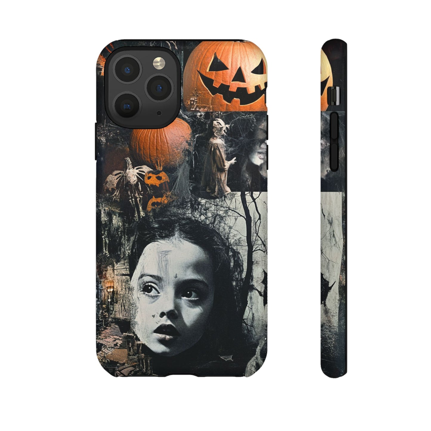 Vintage Halloween Collage Wednesday Goth Style Jackolantern Spooky Phone Cover