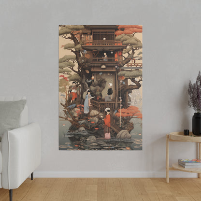 Japandi Fusion: Japanese Scandinavian Mashup | Stretched Canvas Print