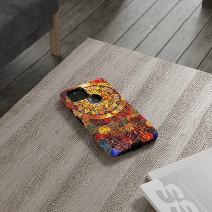 Cosmic Stained Glass Mandala Phone Case