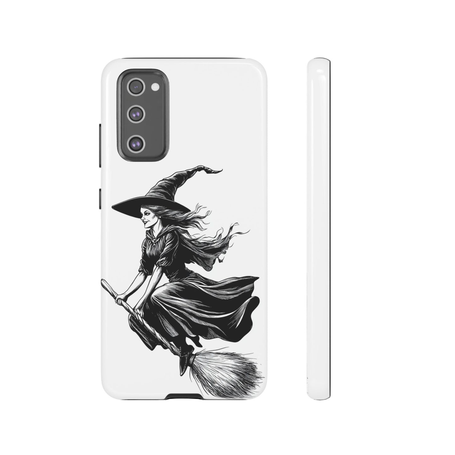 Vintage Halloween Witch on a Broom Spooky Phone Cover