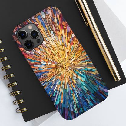 Stained Glass Sunburst Magic Tough iPhone Case | Embrace Vibrant Style and Reliable Protection