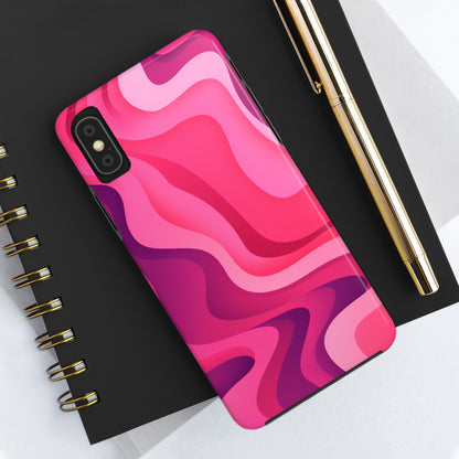 The Pink Wave iPhone Case Splash of Vibrance | Modern Art Meets Protection iPhone Tough Case