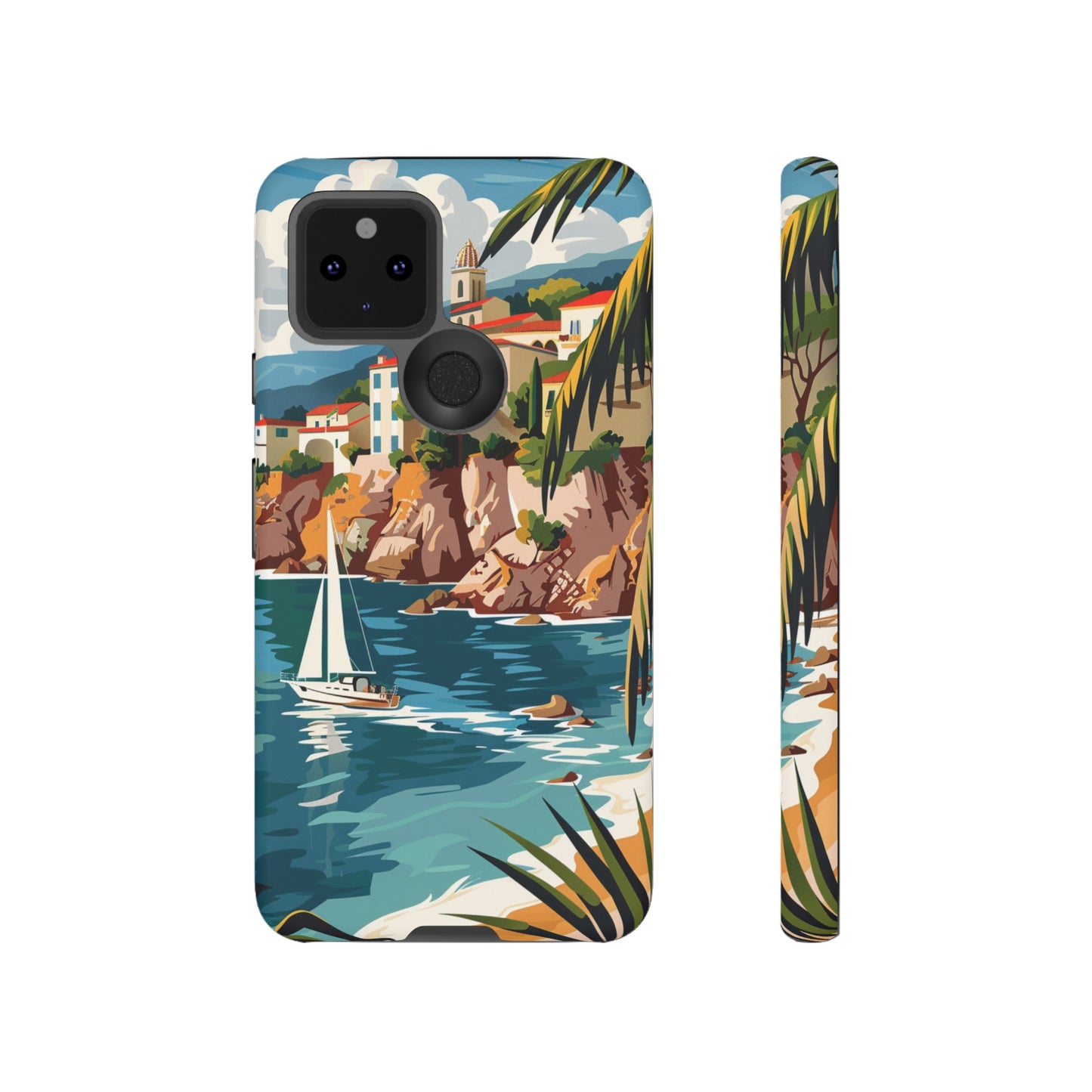 Midcentury French Riviera Sailboat Painting Phone Case