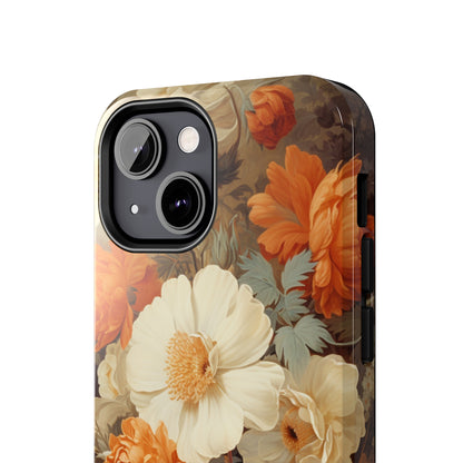 Vintage Floral Aesthetic Phone Tough Case Antique Print for iPhone 14 11 Pro 12 13 XR XS X 7+ 8 Boho Nature Flowers Cottage Core