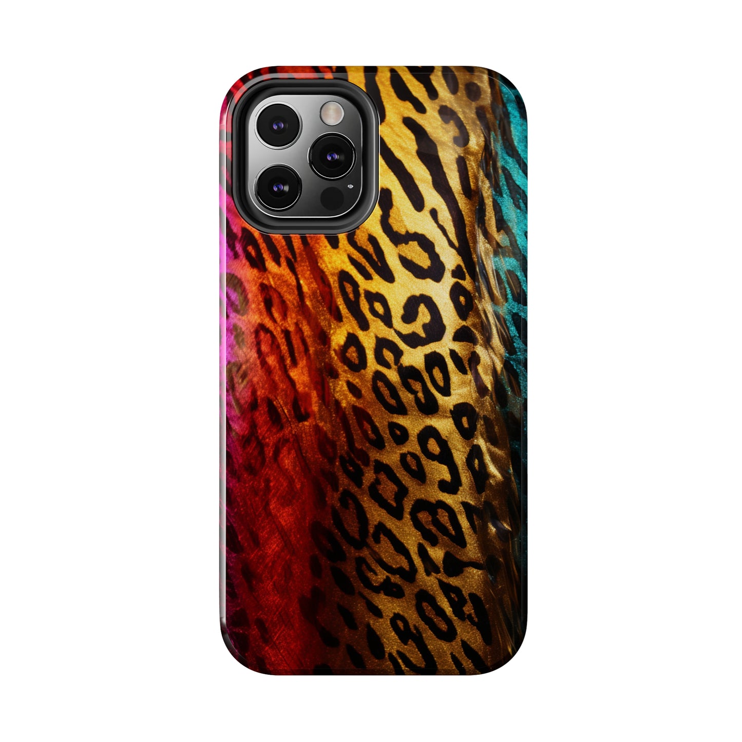 Kaleidoscopic Wild: Psychedelic Rainbow Leopard Print | Dazzling iPhone Case