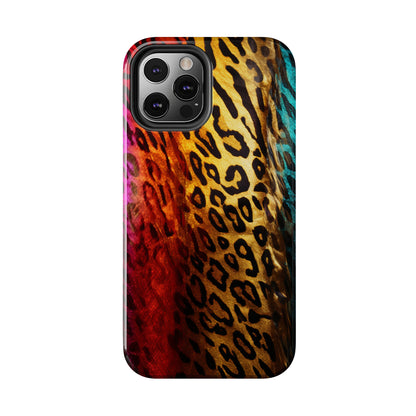 Kaleidoscopic Wild: Psychedelic Rainbow Leopard Print | Dazzling iPhone Case