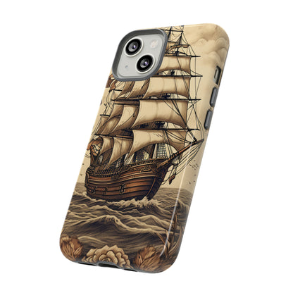 Vintage Tattoo Style Pirate Ship Phone Case