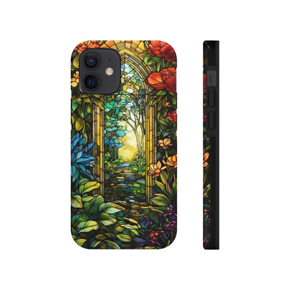 Secret Garden Stained Glass iPhone Tough Case | Unveil the Beauty of Nature with Reliable Protection