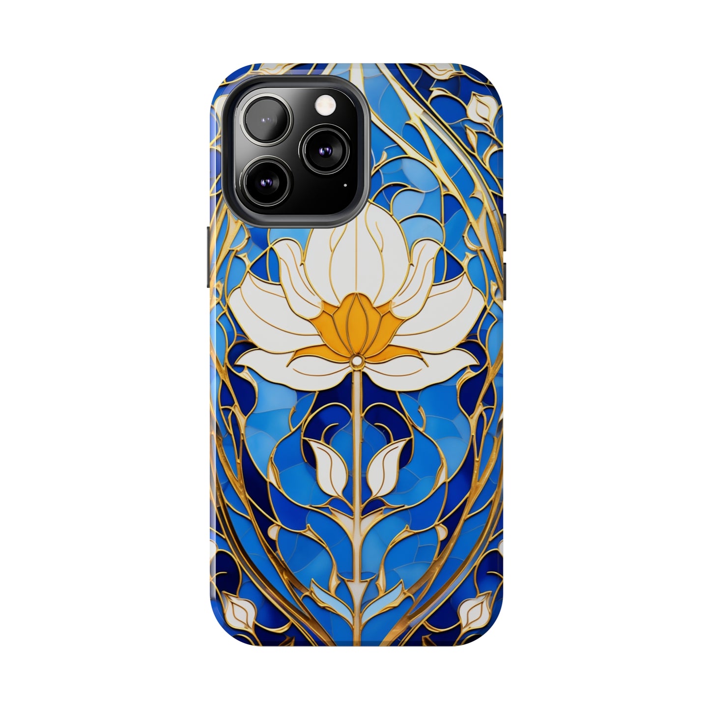 Art Deco Stained Glass iPhone Case | Vintage Floral Glamour, iPhone Case for Models 11 through 14 Pro Max