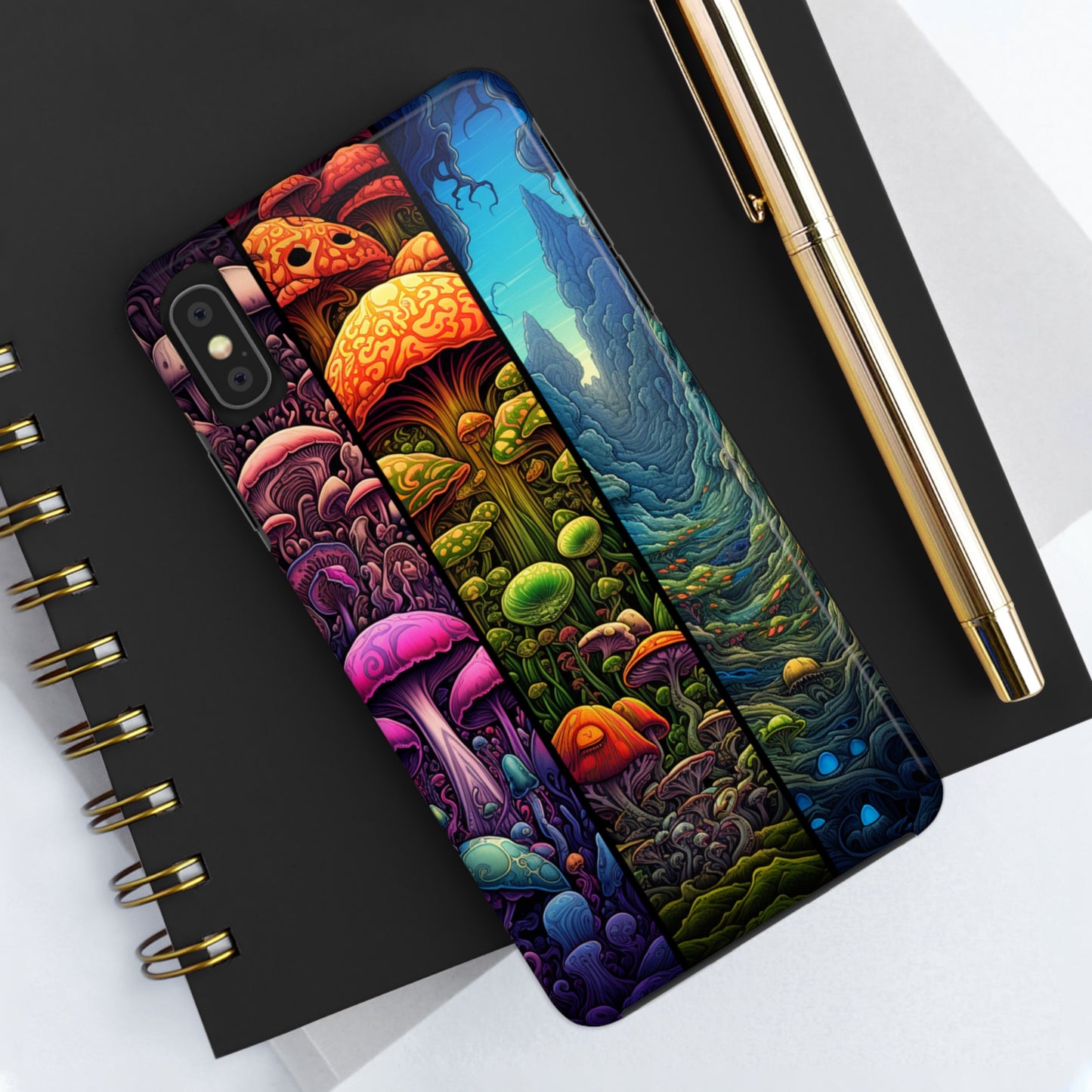 Life is just a fantasy, Mushroom, Flower Stained Glass iPhone Case | Psychedelic Natural Beauty