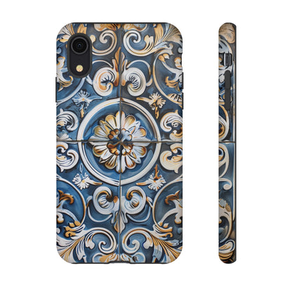 Azulejo Porcelain Blue & Creamy White Tile Mediterranean Design Phone Case