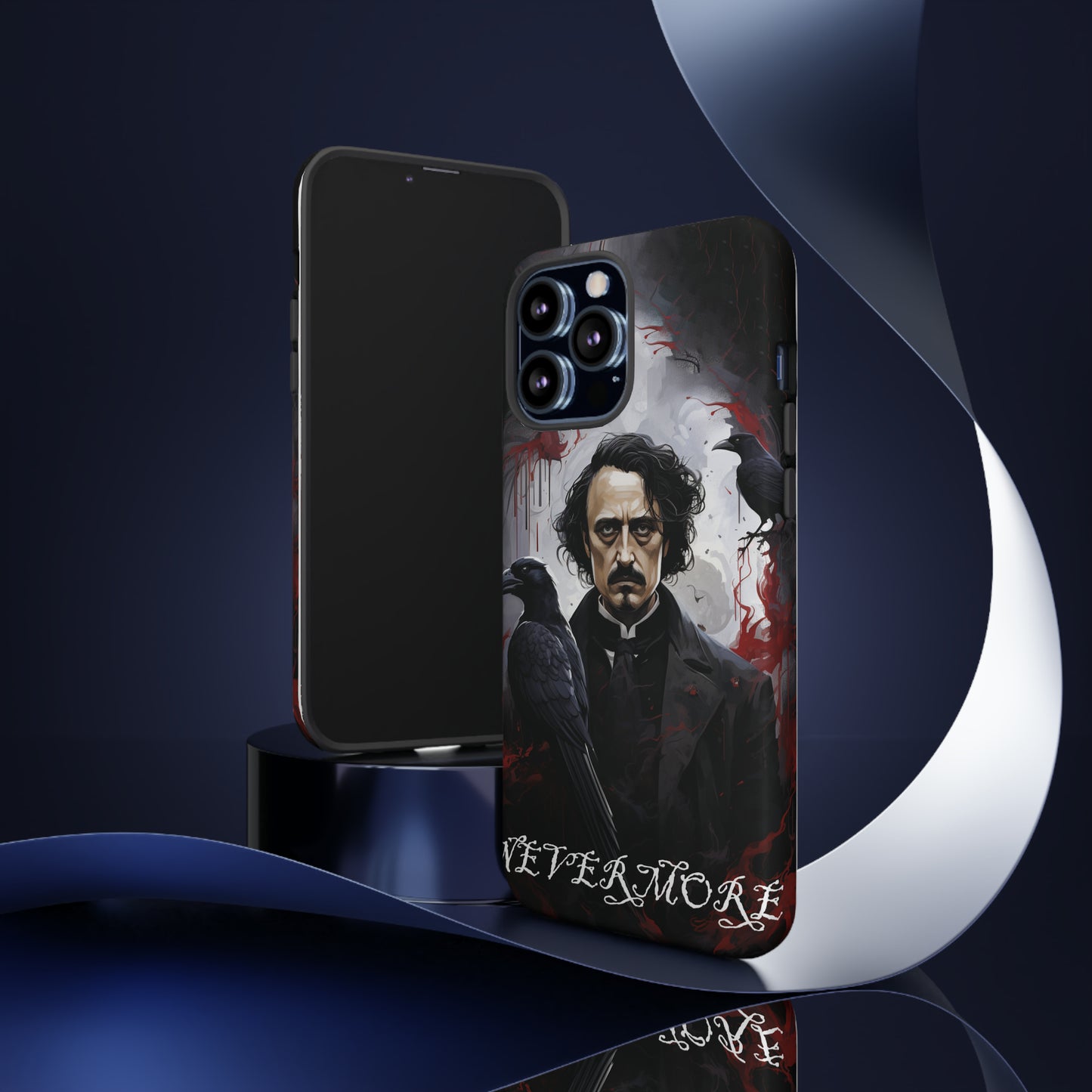 Nevermore Edgar Allen Poe, gothic Raven, Retro Samsung Galaxy Phone iPhone 15, 14 Plus 13 12 7 8 Se Horror Dark Academia Style goth Vibe